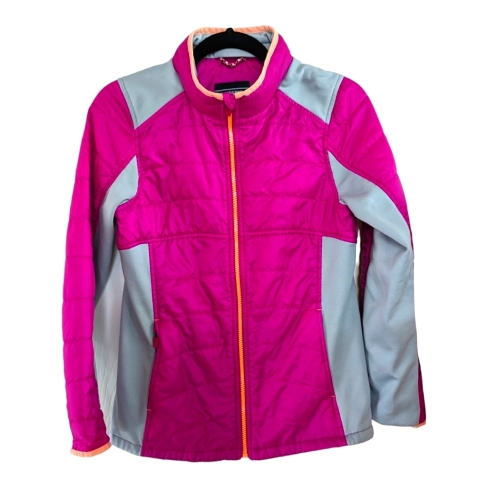 Lands End Pink & Gray Colorblock lightweight jacket or base layer Size XL (16)